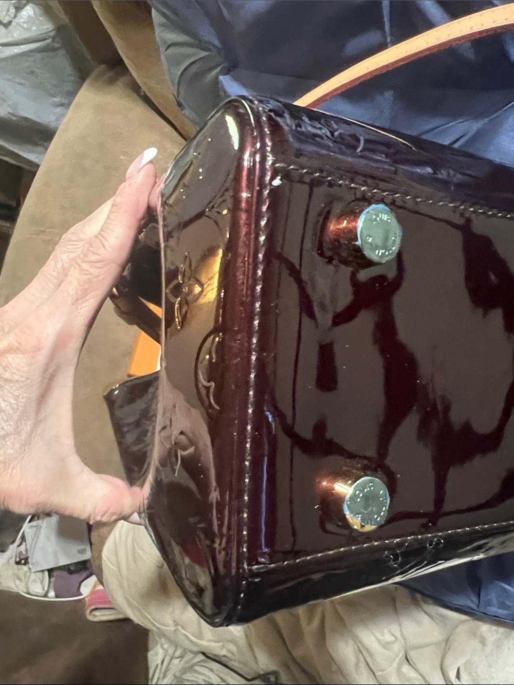 Louis Vuitton Burgundy Patent Vernis Brea Tote with Matching Wallets - Picture 6 of 14